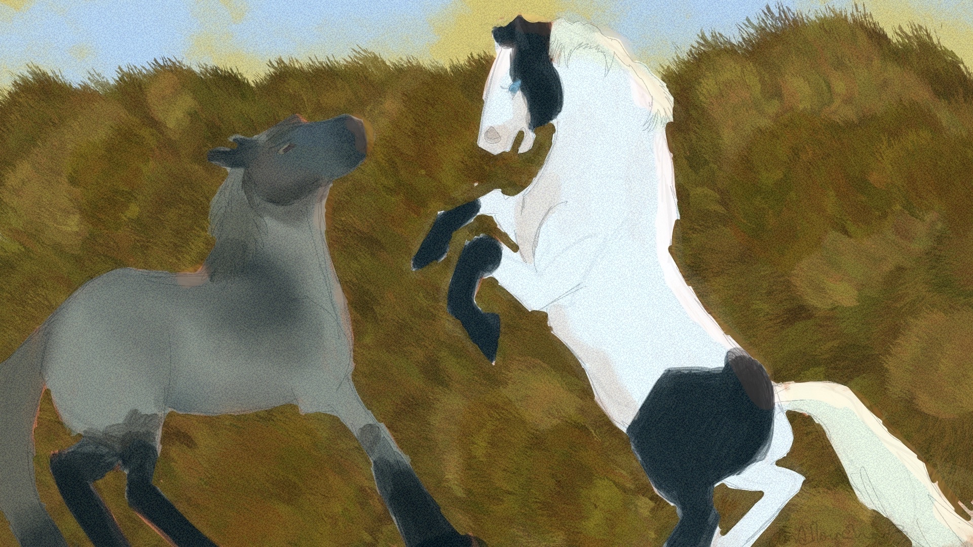 AF attack 25 flop feat horses wild painting